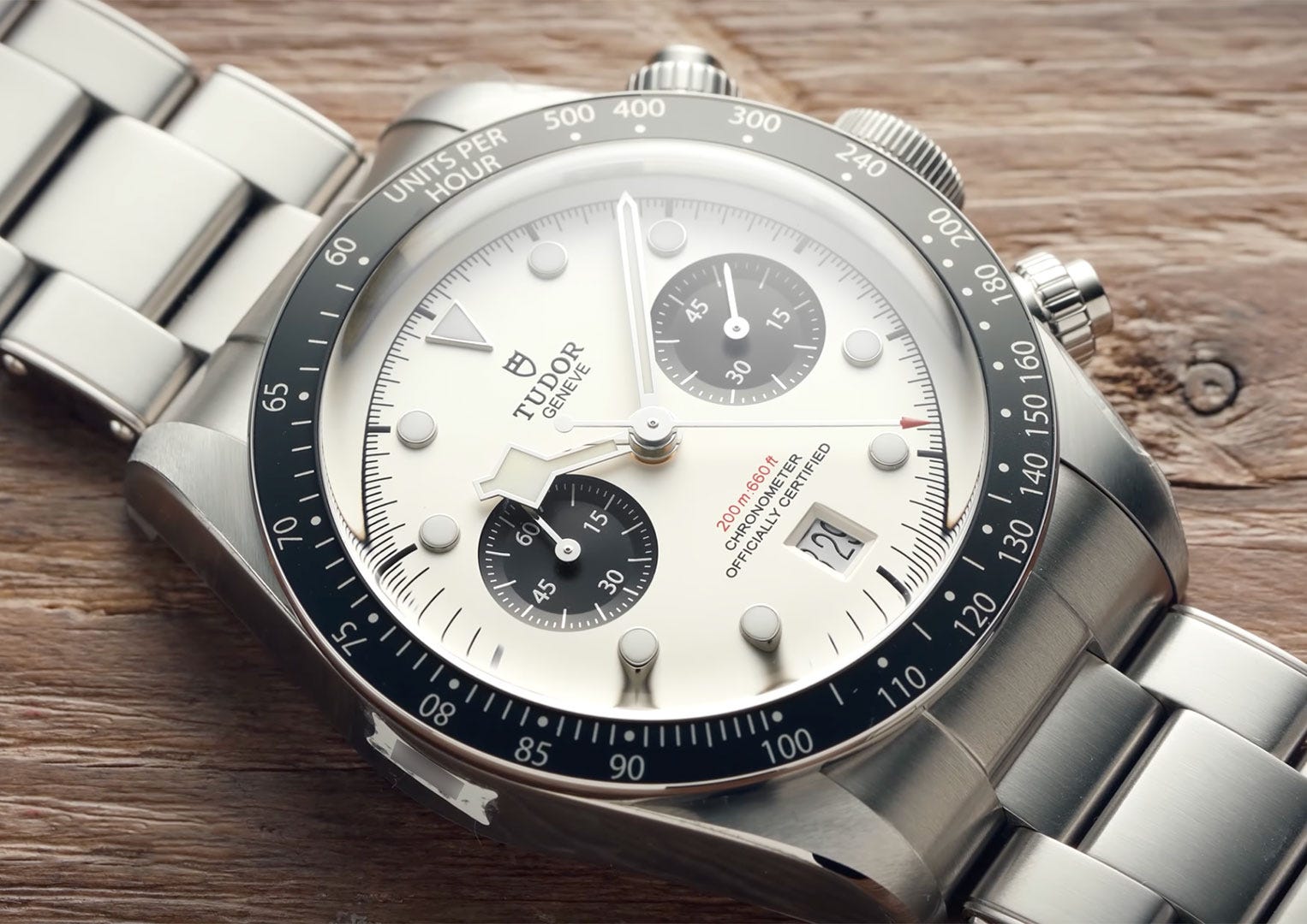 The newest version of the Tudor Black Bay Chrono was released in 2021 at Watches & Wonders